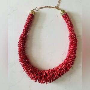 Jewelry Pink/Red Elegant intricate Design Beaded Necklace adjustable Hook